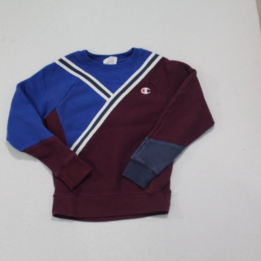 Champion Men Sweater Blue Red Reverseweave Vintage Size Small
